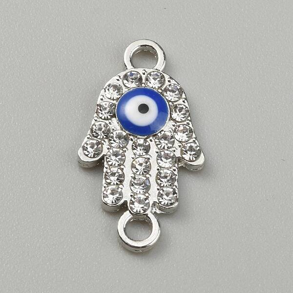 Alloy Evil Eye Enamel Link Connectors