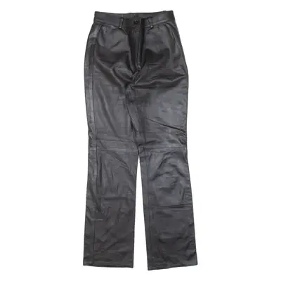 Womens Leather Trousers Black Regular Bootcut W26 L30