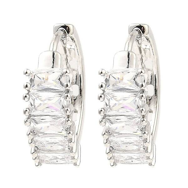 Brass with Cubic Zirconia Hoop Earrings