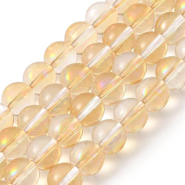 Transparent Electroplate Glass Beads Strands
