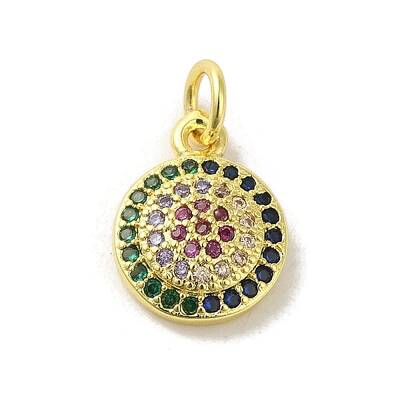 Brass Micro Pave Cubic Zirconia Charms
