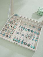 Boho Style Turquoise Texture Decor Luxury Jewelry Set, Jewelry for Women, Fashion Jewelry Including Matching Bracelet & Ring ...