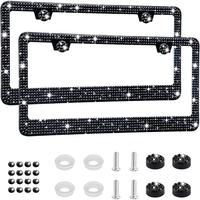 Bling License Plate Frame for Women, 2Pack Rhinestone Handcrafted  Premium Stainless Steel, Stainless Steel  Accessories with...