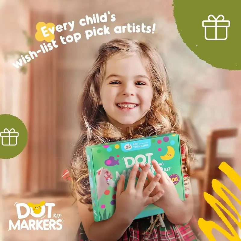 Jar Melo Dot Markers Kit,Acrylic Drawing Markers with 108 PDF & 20 Physical Activity Papers Bingo for Toddlers,Kids Arts and ...