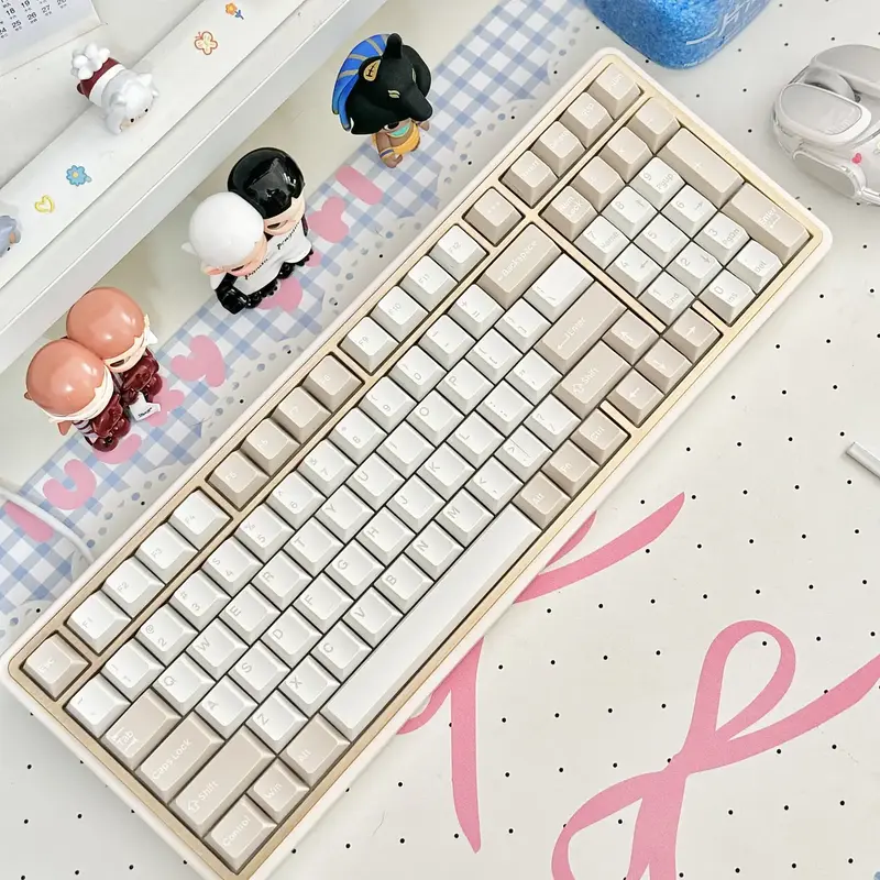 Minilo98 Pro Star Sand Mechanical Keyboard Tri-mode&Hot-swap RGB Number Pad Compact Pretty Elegant Gorgeous Gold Metal Inlay ...