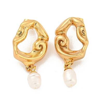 304 Stainless Steel Twist Donut Stud Earrings
