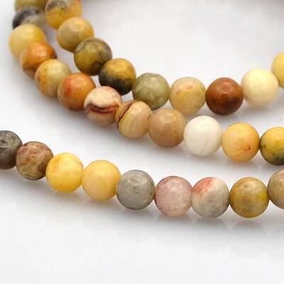 Natural Crazy Lace Agate Round Beads Strands