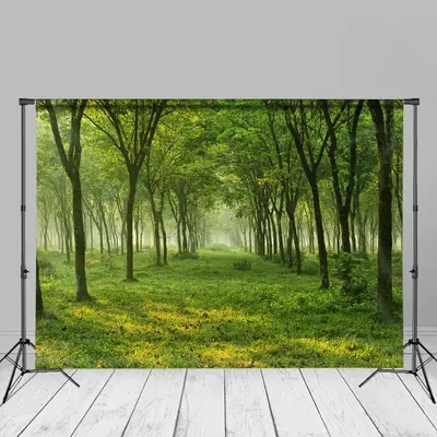 Green Forest And Grass Spring Photography Backdrop - Aperturee