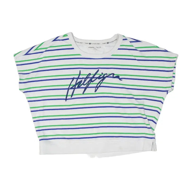 TOMMY HILFIGER Sport Striped Vest Sweatshirt White Womens M