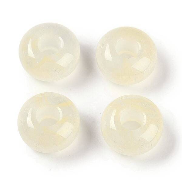 Resin European Beads with Glitter Powder