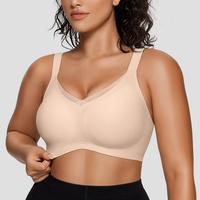 Vertvie Cross Lace Seamless Comfort Bra Wireless Support All-Day Confidence Push Up Full Coverage Everyday Bras
