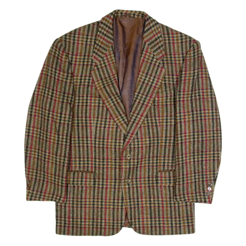 PIERRE LAFFITTE Mens Blazer Jacket Brown Wool 90s Check M