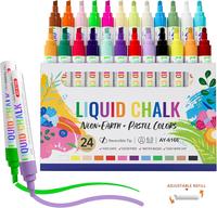 Liquid Chalk Markers,Wet Erase & Dry Erase Markers Pen,Dust Free Chalk Pens,With 6/10 mm Reversible Tip Markers for Signs, Ch...