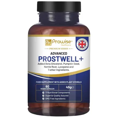 Advanced Prostwell Plus 60 Vegan Capsules Added Beta Sitosterol, Pumpkin Seed, Nettle Root, Lycopene And 7 Other Ingredients ...