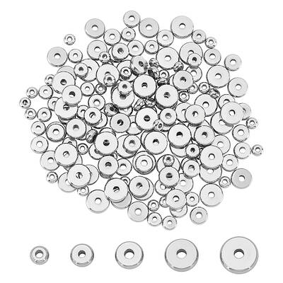 200Pcs 5 Styles 304 Stainless Steel Beads