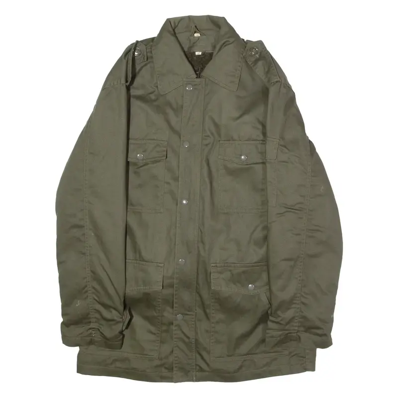 Mens Military Coat Green Twill 90s Hooded S