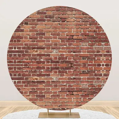 Shabby Retro Red Brick Wall Round Party Backdrop - Aperturee