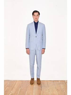 Light Blue Linen Suit - Flap Two Pockets
