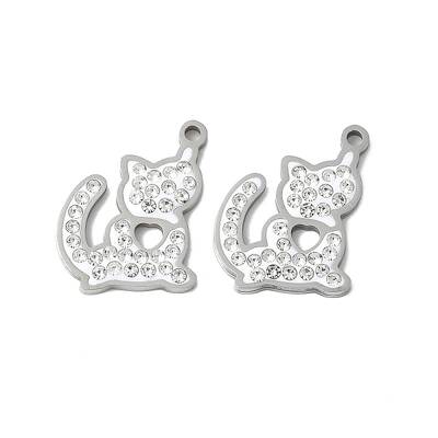 201 Stainless Steel Rhinestone Pendants