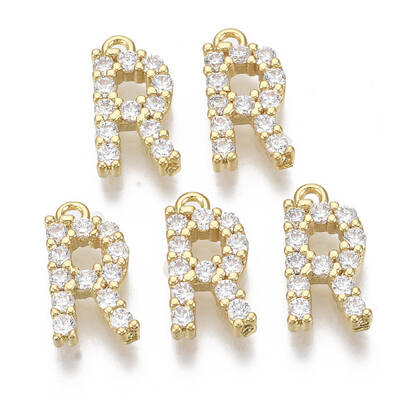 Brass Micro Pave Cubic Zirconia Charms