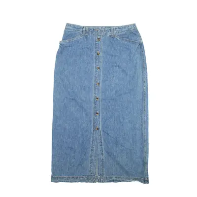 JONE NEW YORK Long Straight Skirt Blue Denim Womens M