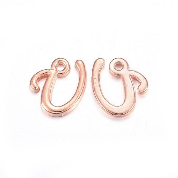 Rose Gold Plated Alloy Letter Pendants