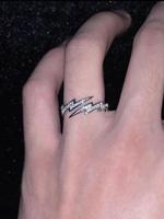 Fashion Lightning Design Elegant Rhinestone Ring, Casual Street Style Accessories for Both Men & Women, Trendy Accessories fo...