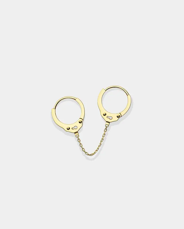 14K Gold Handcuffs Cartilage Earring - 6.5mm