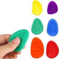 Random Color Sensory Stone for Kids, 6 Counts Silicone Textured Worry Stones, Quiet Fidgets for Stress Relief, Classroom Priz...