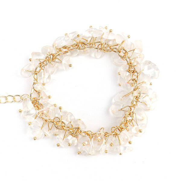 Natural Quartz Crystal Bead Bracelets