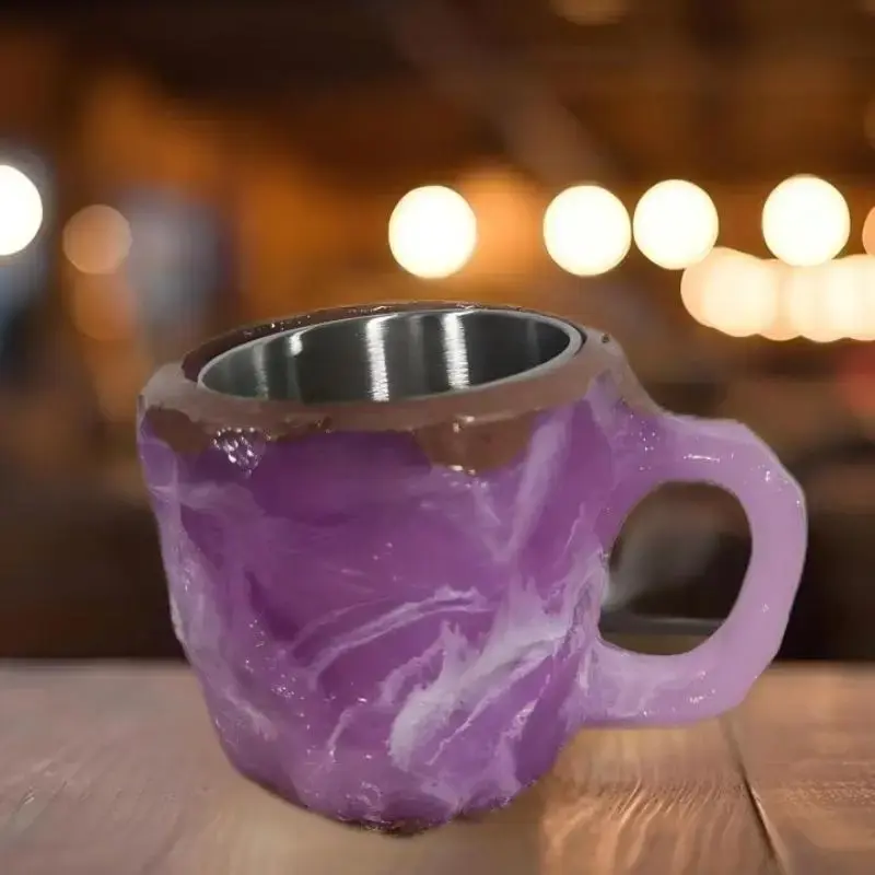 Resin Imitation Mineral Crystal Coffee Cup, 2024 New Colorful Resin Imitation Mineral Crystal Coffee Cup, Colorful Resin Chri...