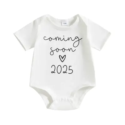 Newborn Coming Soon 2025 Bodysuits Gender Neutral Baby Clothes Cotton Romper Short Sleeve Jumpsuit