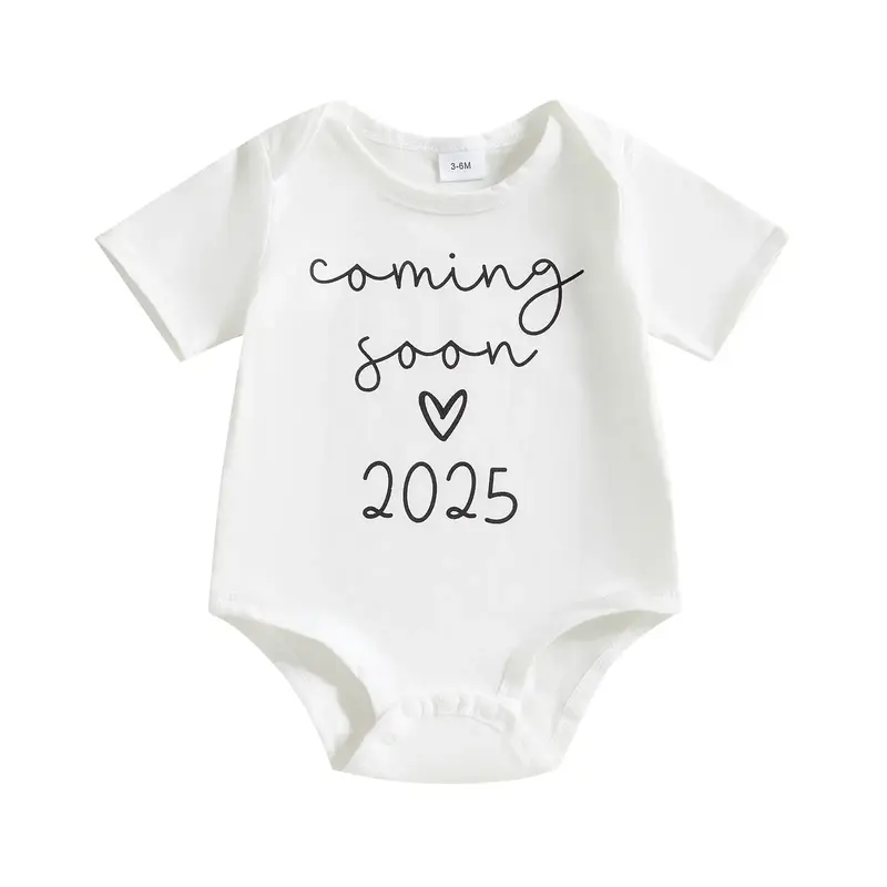 Newborn Coming Soon 2025 Bodysuits Gender Neutral Baby Clothes Cotton Romper Short Sleeve Jumpsuit