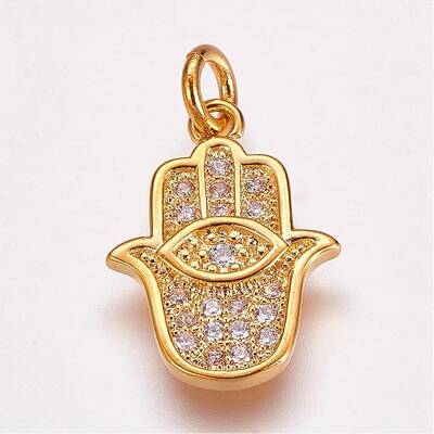 Brass Micro Pave Cubic Zirconia Pendants