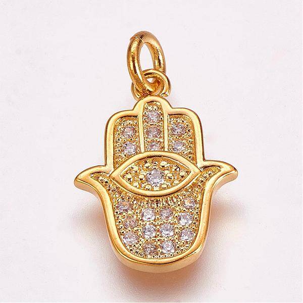Brass Micro Pave Cubic Zirconia Pendants