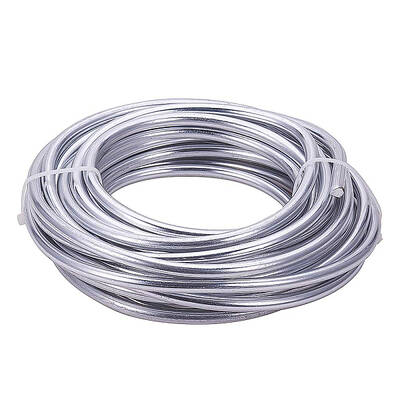 BENECREAT 3 Gauge(6mm) Silver Aluminum Wire 23 Feet(7m) Bendable Metal Sculpting Wire for Floral Model Skeleton Art Making an...