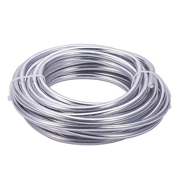 BENECREAT 3 Gauge(6mm) Silver Aluminum Wire 23 Feet(7m) Bendable Metal Sculpting Wire for Floral Model Skeleton Art Making an...