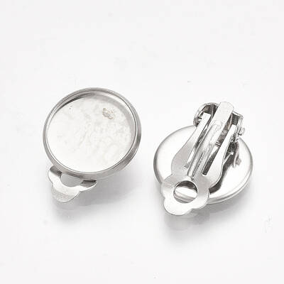 Non-Tarnish 201 Stainless Steel Clip-on Earring Findings