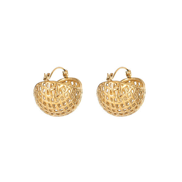 Elegant European Style Stainless Steel Gold-Plated Women's Earrings