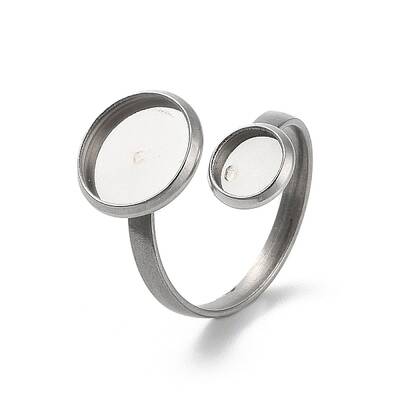 Non-Tarnish 304 Stainless Steel Open Cuff Ring Findings