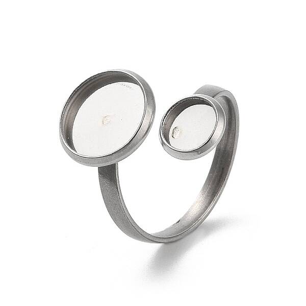 Non-Tarnish 304 Stainless Steel Open Cuff Ring Findings