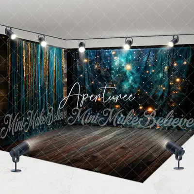 Aperturee Royal Blue Glitter Curtain Luxury Room Set Backdrop, 7 x 7 ft / 10 x 7 ft / 10 x 7 ft, 247.5 USD, room set backdrop...