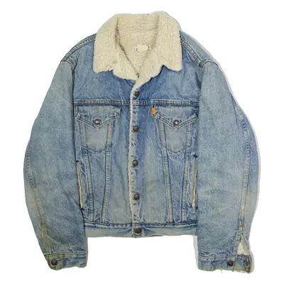 LEVI'S Orange Tab Mens Sherpa Lined Denim Jacket Blue 80s M