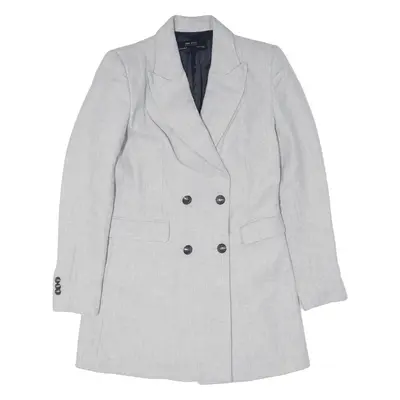 ZARA Basic Overcoat Jacket Grey Womens M