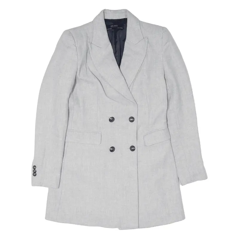 ZARA Basic Overcoat Jacket Grey Womens M