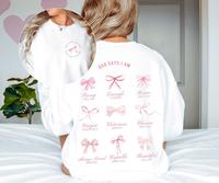 Christian Coquette Bows God Say I am 2 Sides T-Shirt, Bible Verse Sweatshirt, Religious Shirt, Unisex Shirt for Women, Womens...
