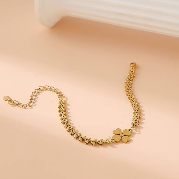 304 Stainless Steel Clover Link Bracelets