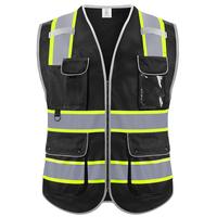 Reflective Safety Vest 8 Pockets Class 2 High Visibility Zipper Safety Vest Meets ANSI Standards