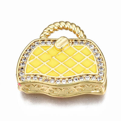 Brass Micro Pave Cubic Zirconia Enamel Pendants
