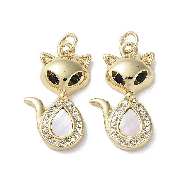 Brass Micro Pave Cubic Zirconia Pendants